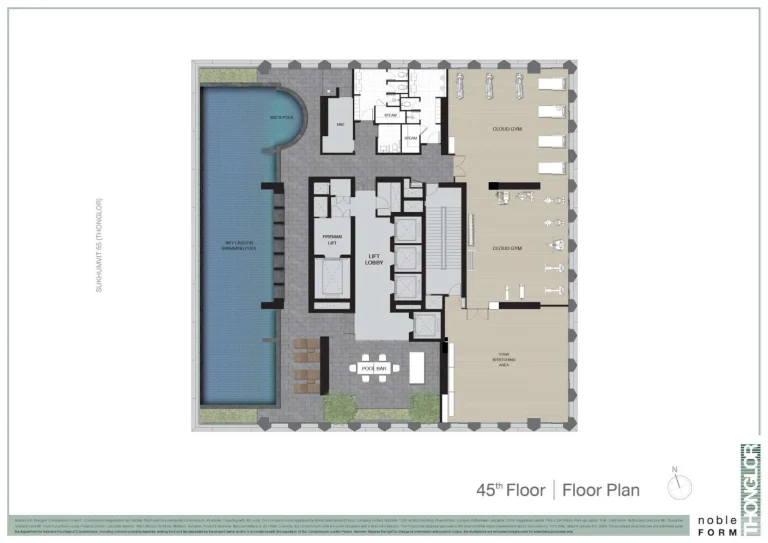 Luxury condo unit plans layout diagram for Noble Form Thonglor on Sukhumvit 55 Bangkok