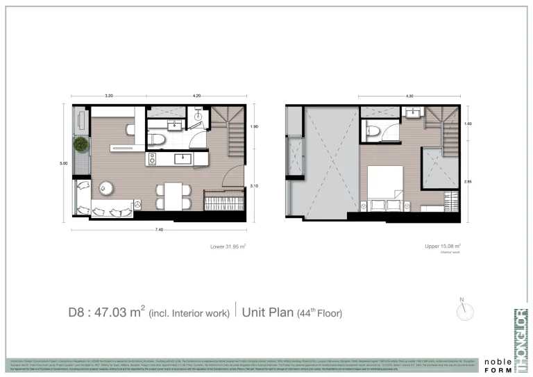 Fullplex luxury condo unit plan layout diagram for Noble Form Thonglor on Sukhumvit 55 Bangkok