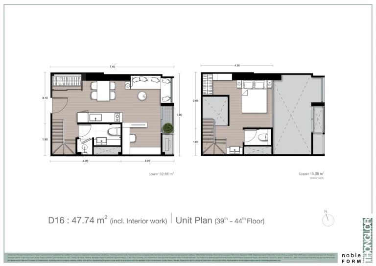 Fullplex luxury condo unit plan layout diagram for Noble Form Thonglor on Sukhumvit 55 Bangkok