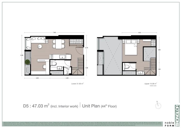 Fullplex luxury condo unit plan layout diagram for Noble Form Thonglor on Sukhumvit 55 Bangkok